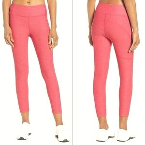 OUTDOOR VOICES Heathered Pink Textured Compression 7/8 Warmup Leggings